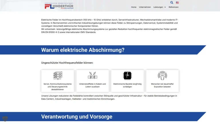 Hinderthür SystemSolutions – Elektrische Abschirmung
